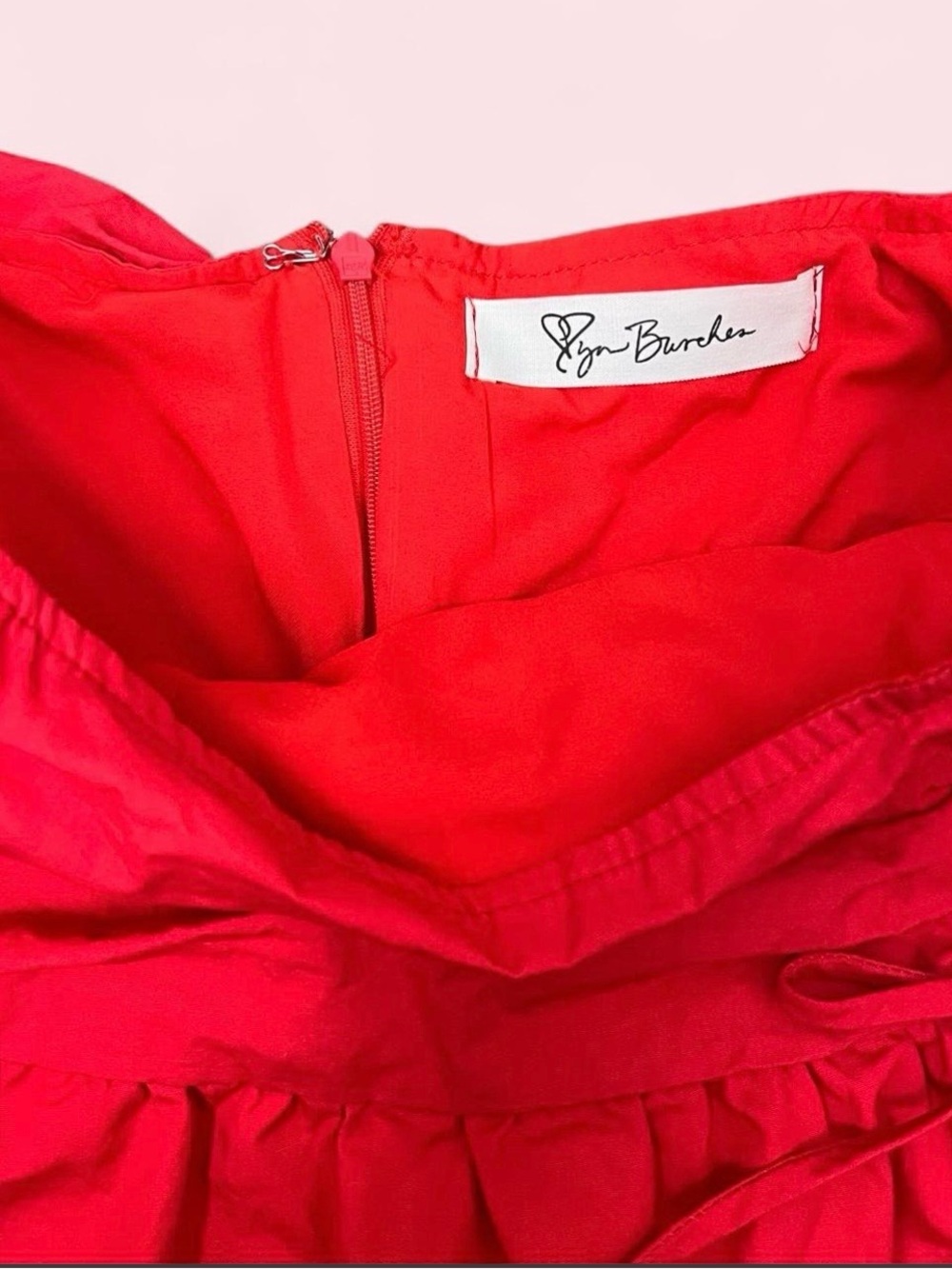 Bright Red Ruffle Skort with Drawstring Detail - Picture 4 of 5